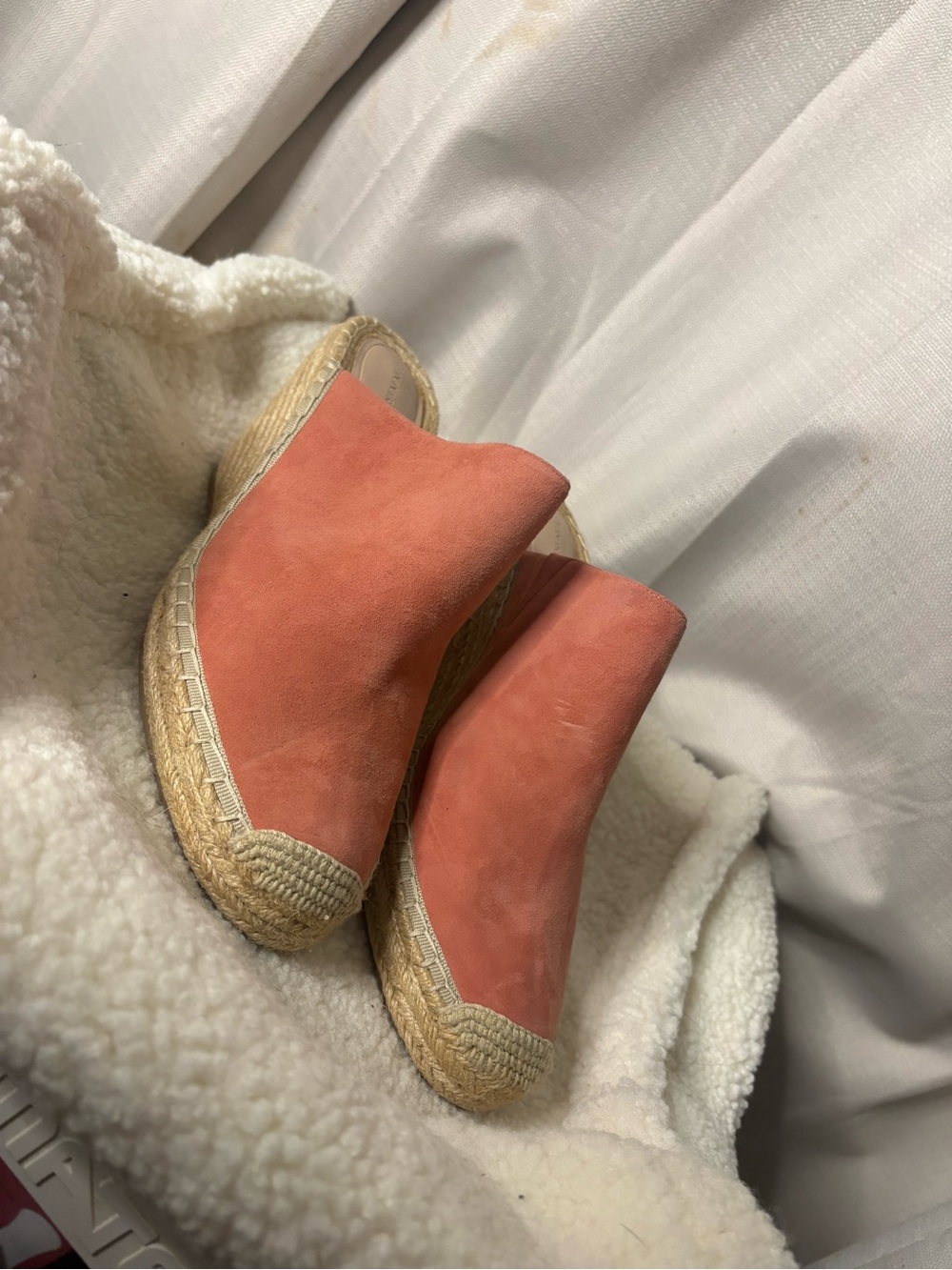 Banana Republic Coral Suede Espadrille Wedge Mules - Women